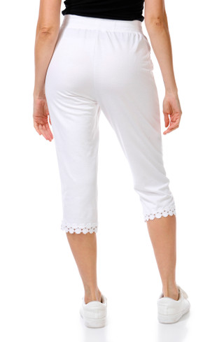 Thumbnail 11: Onque Women's Solid Lace Hem Capris  