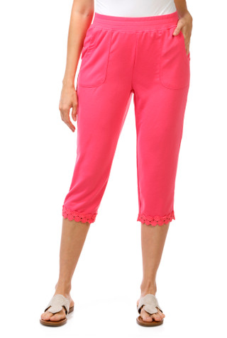 Thumbnail 2: Onque Women's Solid Lace Hem Capris  