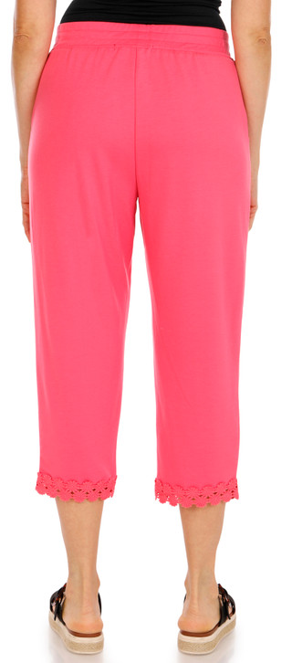 Thumbnail 2: Onque Women's Solid Lace Hem Capris  