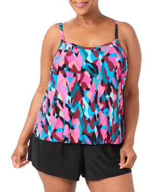 Thumbnail 2: Trimshaper Plus Farrah Collage Patch One Piece Swimsuit 