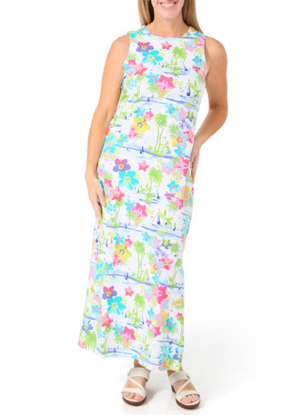Thumbnail 2: ANA CLARE Women's Sleeveless Tropical Print Dress 