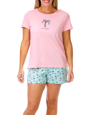 Thumbnail 5: Life is Good Women's 3 Pc Pajama Shorts Set 