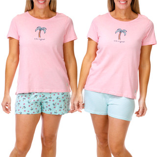 Thumbnail 3: Life is Good Women's 3 Pc Pajama Shorts Set 