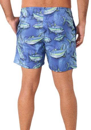 Thumbnail 2: Psycho Tuna Men's Fish Print Swim Shorts 