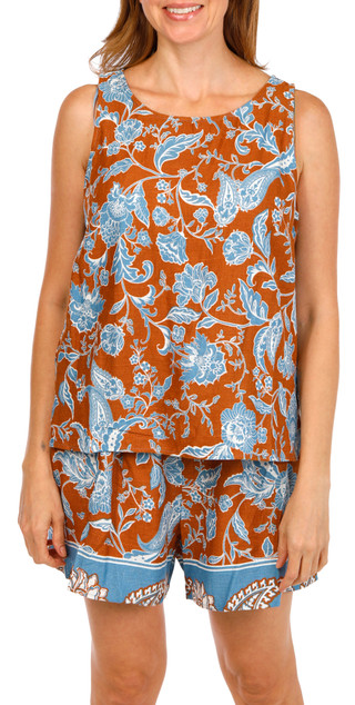 Thumbnail 2: Cece Women's 2 Pc Print Tank and Short Set 