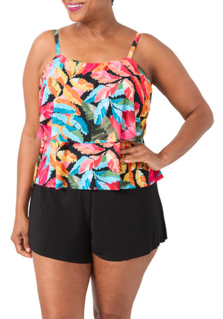 Thumbnail 5: Trimshaper Womens Roxy Vintage Jungle One Piece Swim Dress 