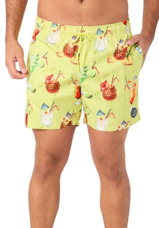 Thumbnail 1: Psycho Tuna Men's Drink Print Swim Shorts 