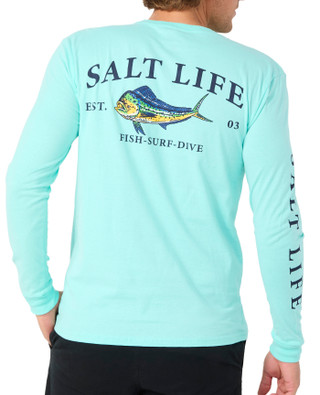 Thumbnail 3: Salt Life Men's Long Sleeve Logo Mahi Logo Tee 
