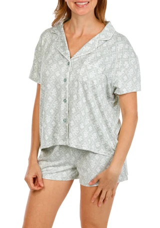 Thumbnail 1: Laura Ashley Women's 2 Pc Floral Pajama Shorts Set 