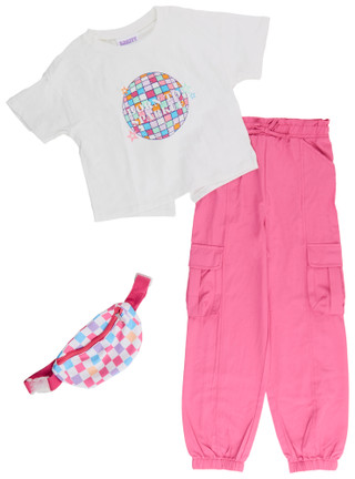 Thumbnail 1: Rarity Little Girls 3 Pc Born To Sparkle Tee, Shorts & Cargo Bag 