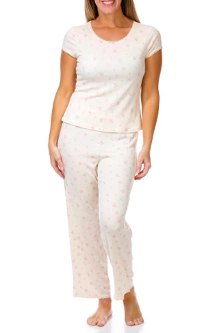 Thumbnail 1: Laura Ashley Women's 2 Pc Floral Pajama Pants Set 