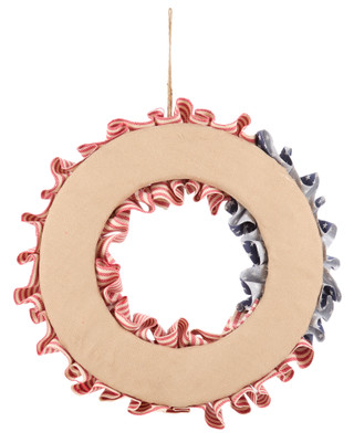 Thumbnail 2: SPECIAL T IMPORTS 18 in Americana Burlap U.S. Flag Wreath  