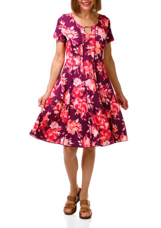Thumbnail 1: Sami & Jo Women's Short Sleeve Floral Panel Dress 