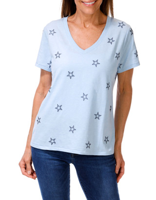 Thumbnail 1: Wild Fox Women's V-neck Beaded Star Top 
