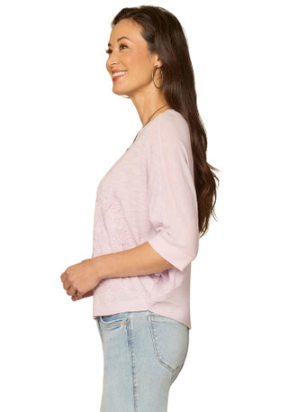 Thumbnail 3: Democracy Petite 3Q Sleeve Embroidered Knit Top 