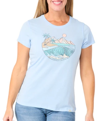 Thumbnail 1: Mountain And Isles Women's Short Sleeve Ocean Graphic Tee 