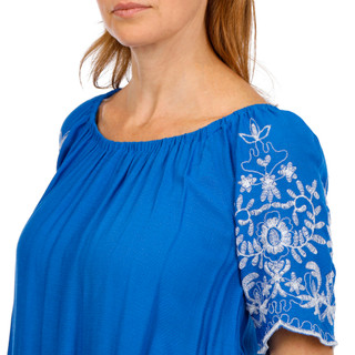 Thumbnail 6: LIV LOS ANGELES Women's Short Sleeve Embroidered Top 