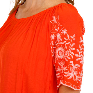 Thumbnail 6: LIV LOS ANGELES Women's Short Sleeve Embroidered Top 