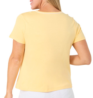 Thumbnail 2: Coral Bay Petite Scalloped Neck Solid Top  