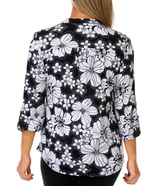 Thumbnail 3: Cocomo Women's 3/4 Sleeve Big Floral Top 