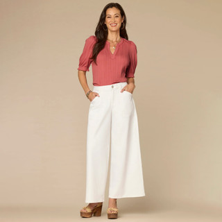 Thumbnail 4: Democracy Womens Cotton Puff Sleeve Top 