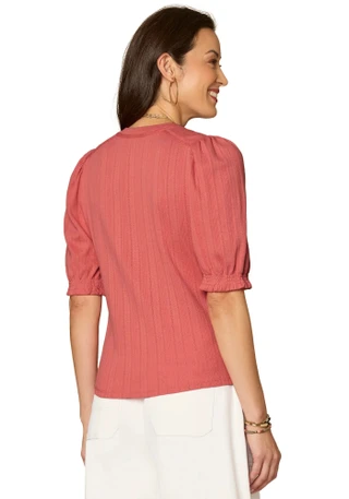 Thumbnail 3: Democracy Womens Cotton Puff Sleeve Top 