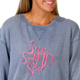 Thumbnail 2: US VINTAGE Women's Embroidered Sun Sand Sea Sweatshirt 