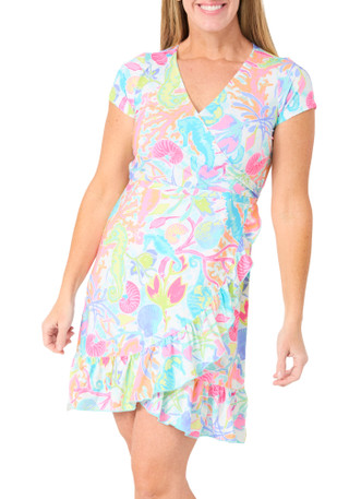 Thumbnail 1: ANA CLARE Women's Short Sleeve Floral Faux Wrap Dress 