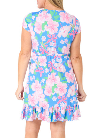 Thumbnail 2: ANA CLARE Women's Short Sleeve Floral Faux Wrap Dress 