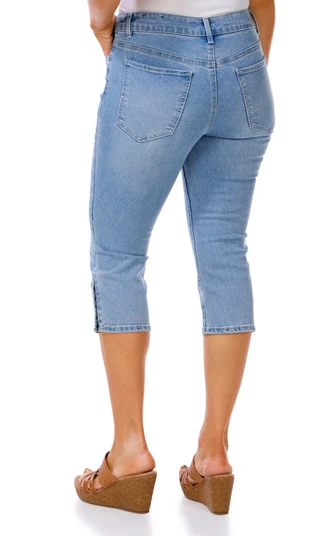 Thumbnail 5: D. Jeans Petite High Rise Snap Hem Denim Capris 