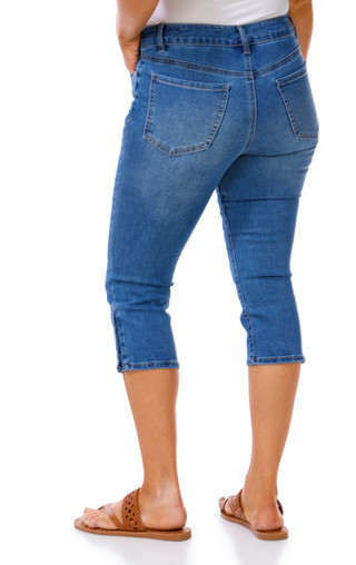 Thumbnail 6: D. Jeans Petite High Rise Snap Hem Denim Capris 