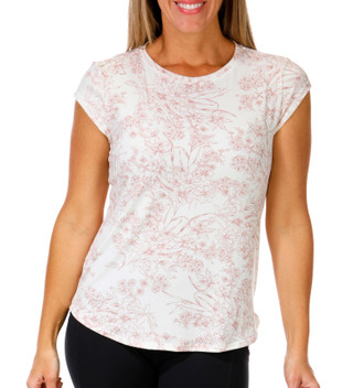 Thumbnail 2: Blue Sol Women's Short Sleeve Floral Crew Neck Top 