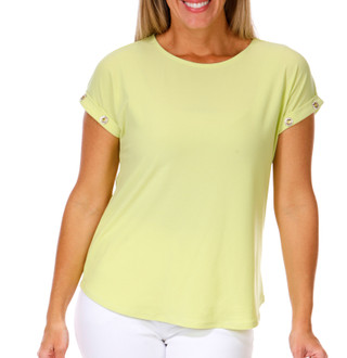 Thumbnail 2: Love Scarlett Women's Short Sleeve Solid Grommet Dolman Top 