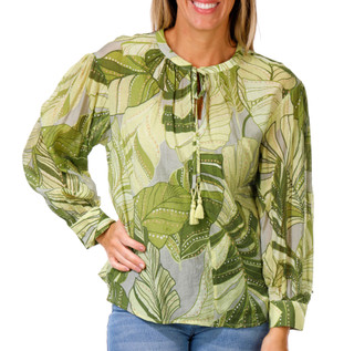 Thumbnail 1: Vince Camuto Women's Oversized Print Peasant Top 
