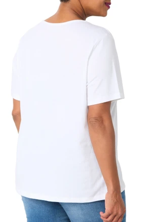 Thumbnail 3: Coral Bay Plus Short Sleeve Tropical Floral V-Neck Top 