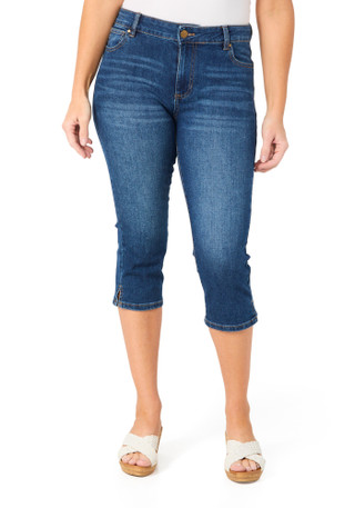 Thumbnail 1: D. Jeans Women's Petite Pedal Pusher Denim Capris 