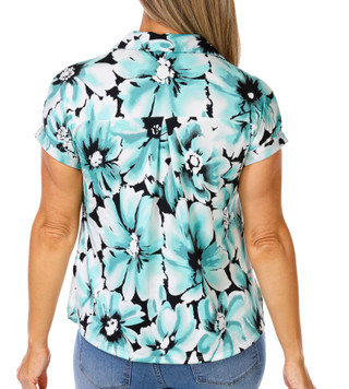 Thumbnail 3: Cocomo Women's Short Sleeve Button Up Camp Shirt 