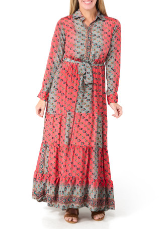 Thumbnail 1: Raga Women's Long Sleeve Print Maxi 