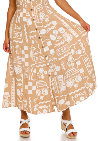 Thumbnail 6: Blu Pepper Juniors Sleeveless Button Down Print Dress 