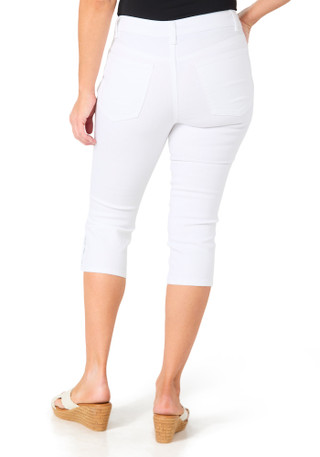 Thumbnail 6: D. Jeans Petite Snap Hem High Rise Solid Capris 