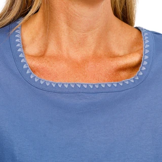 Thumbnail 2: Coral Bay Women's Petite Tuck Stitch Neck Top  