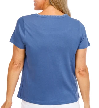 Thumbnail 3: Coral Bay Women's Petite Tuck Stitch Neck Top  