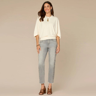 Thumbnail 6: Democracy Petite 3Q Sleeve Banded Hem Knit Top 