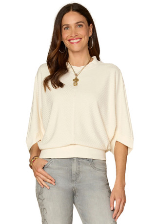 Thumbnail 2: Democracy Petite 3Q Sleeve Banded Hem Knit Top 