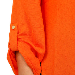 Thumbnail 2: Floral & Ivy Women's 3/4 Sleeve Jacquard V-Neck Airflow Top 