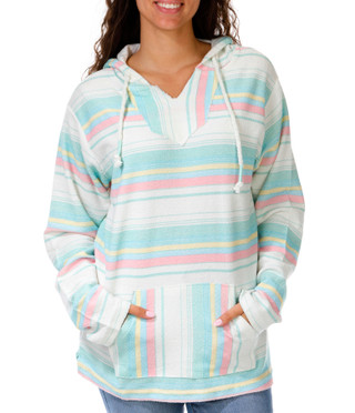 Thumbnail 1: US VINTAGE Juniors Stripe Baja Pullover Hoodie 