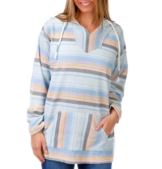 Thumbnail 2: US VINTAGE Juniors Stripe Baja Pullover Hoodie 