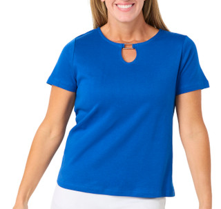 Thumbnail 1: Coral Bay Women's Petite Keyhole Front Top  