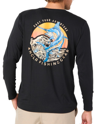 Thumbnail 3: Anglr Men's Outdoor Long Sleeve Swordfish Tee 