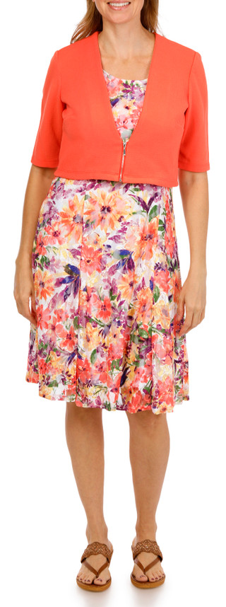 Thumbnail 1: Perceptions Women's 2 Pc Jacket Floral Dress Set 